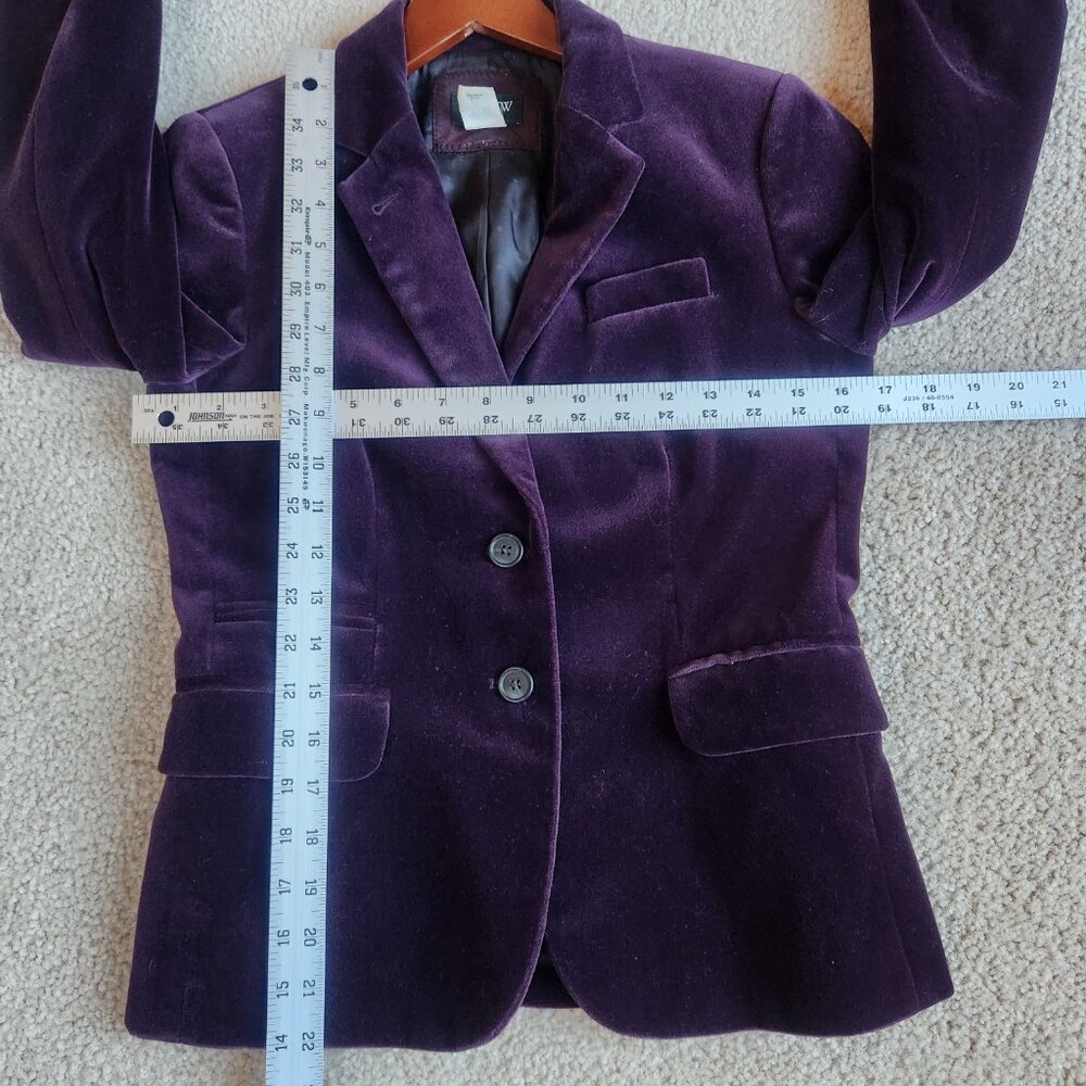 J. Crew Velvet Schoolboy Blazer Plum Eggplant Purple - Picture 3 of 12